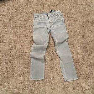 The prima ankle cigarette ankle ag jeans light grey corduroy
